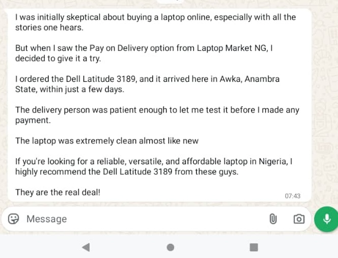 Testimonial from Mr Maxwell Lagos
